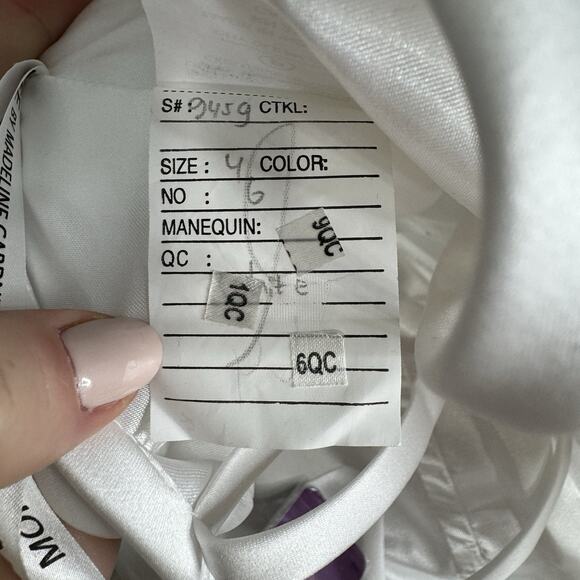 Morilee Satin Tulle Mini Dress Womens 4 White Fit & Flare Bridal Cocktail Formal - Picture 15 of 15